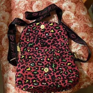 Betsey Johnson Pink Leopard Print Backpack